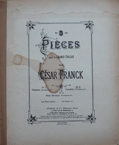 Franck, Cesar - 3 pieces No. 2 Cantabile