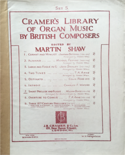 Boyce, William - Short Prelude and Fugue